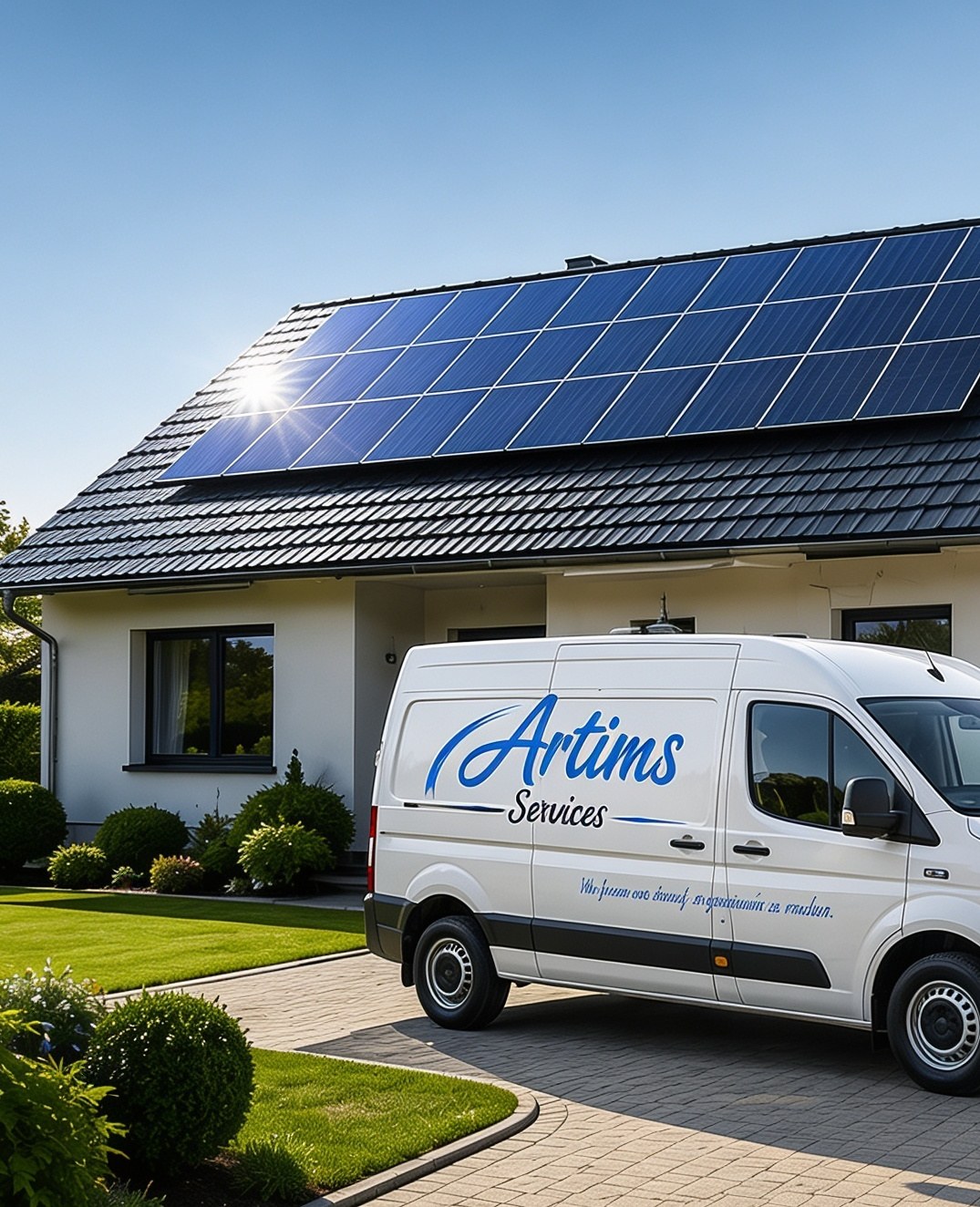 Eigenheim mit Photovoltaik auf dem Dach
